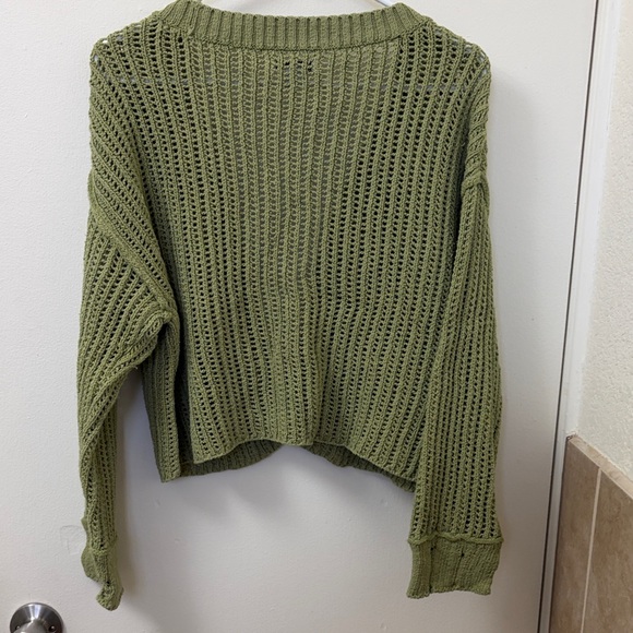 American Eagle Outfitters Olive Green Knit Cardigan - Picture 4 of 7